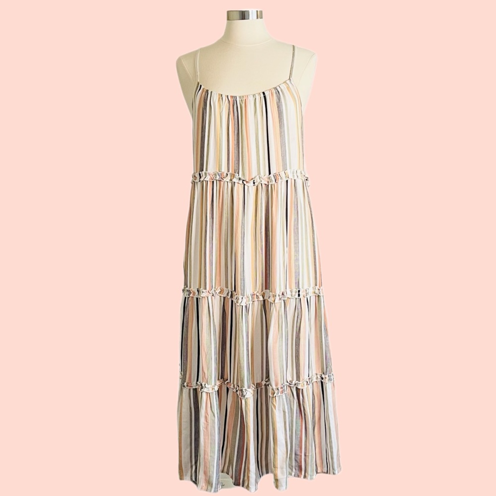 NWT World Market Striped Tiered Maxi Dress Size S/M